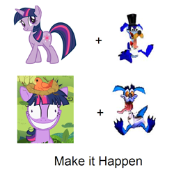 Size: 888x876 | Tagged: safe, derpibooru import, twilight sparkle, crash bandicoot, crossover, exploitable meme, insanity, make it happen, meta, ripper roo, twilight snapple