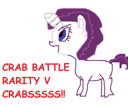 Size: 635x533 | Tagged: safe, artist:formal riot, derpibooru import, rarity, crab, pony, unicorn, female, fight, mare, meme, ms paint, rarity fighting a giant crab, solo