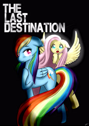 Size: 3000x4250 | Tagged: safe, artist:riouku, fluttershy, rainbow dash, pegasus, pony, black background, female, mare, simple background