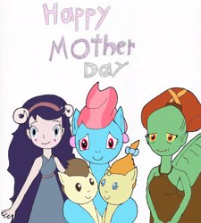 Size: 2543x2820 | Tagged: safe, artist:pokeneo1234, cup cake, pound cake, pumpkin cake, crossover, festivia butterfly, food, mother's day, oddworld, queen sam, star vs the forces of evil