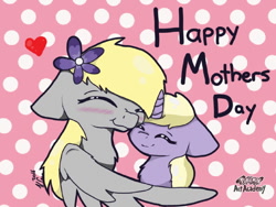 Size: 640x480 | Tagged: safe, artist:mangledartist203, derpy hooves, dinky hooves, pegasus, pony, cute, equestria's best daughter, equestria's best mother, female, flower, flower in hair, mare, mother's day