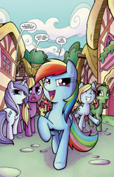 Size: 791x1217 | Tagged: safe, artist:agnesgarbowska, idw, apple bloom, big macintosh, rainbow dash, earth pony, pegasus, pony, spoiler:comic, spoiler:comicff6, comic, idw advertisement, male, preview, stallion, swag