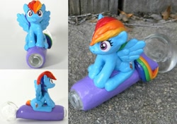 Size: 1280x899 | Tagged: safe, artist:dematteo art, rainbow dash, 20% cooler, 420, blaze it, craft, drugs, irl, photo, pipe