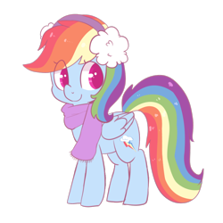 Size: 950x950 | Tagged: safe, artist:pegacornss, rainbow dash, pegasus, pony, clothes, earmuffs, scarf, simple background, solo, transparent background