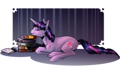 Size: 900x563 | Tagged: safe, artist:ellisarts, derpibooru import, twilight sparkle, book, sleeping