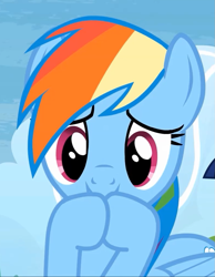 Size: 787x1013 | Tagged: safe, screencap, rainbow dash, pegasus, pony, rainbow falls, season 4, c:, cute, looking at you, smiling, solo