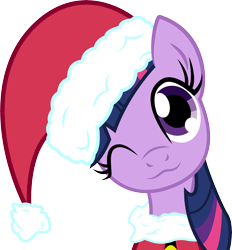 Size: 6297x6788 | Tagged: safe, artist:lazypixel, derpibooru import, twilight sparkle, absurd resolution, christmas, christmas ponies, hat, santa hat, simple background, solo, transparent background, vector