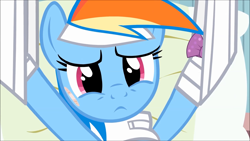 Size: 1920x1080 | Tagged: safe, screencap, rainbow dash, pegasus, pony, rainbow falls, season 4, cute, feignbow dash, solo