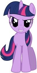 Size: 344x672 | Tagged: safe, artist:proenix, derpibooru import, twilight sparkle, dreamworks face, evil grin, grin, simple background, smiling, smirk, solo, svg, transparent background, vector