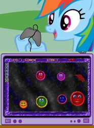 Size: 563x760 | Tagged: safe, rainbow dash, pegasus, pony, color collision, exploitable meme, gamer dash, meme, microsoft entertainment pack: the puzzle collection, obligatory pony, tv meme