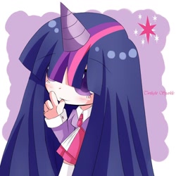 Size: 1024x1024 | Tagged: safe, artist:komo, derpibooru import, twilight sparkle, horned humanization, humanized, pixiv