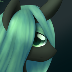 Size: 1000x1000 | Tagged: safe, artist:lamia, queen chrysalis, changeling, changeling queen, bust, portrait, profile, solo