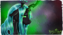 Size: 1920x1080 | Tagged: dead source, safe, artist:miniiming, queen chrysalis, changeling, changeling queen, bust, female, portrait