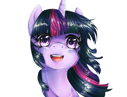 Size: 2600x2000 | Tagged: safe, artist:dream--chan, derpibooru import, twilight sparkle, pony, unicorn, female, horn, mare, purple coat, purple mane, solo