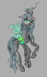 Size: 580x940 | Tagged: safe, artist:wan, queen chrysalis, changeling, changeling queen, female, green eyes, horn, solo