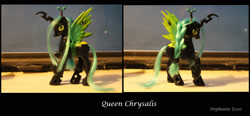 Size: 1596x742 | Tagged: safe, artist:stephanieezzo, queen chrysalis, changeling, changeling queen, custom, irl, photo, solo, toy