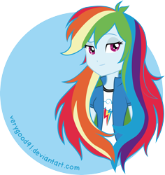 Size: 3468x3675 | Tagged: safe, artist:verygood91, rainbow dash, equestria girls, blue skin, clothes, female, multicolored hair, solo