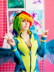 Size: 1202x1600 | Tagged: safe, artist:erinliona, rainbow dash, human, cosplay, irl, irl human, photo