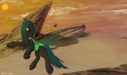 Size: 2744x1639 | Tagged: safe, artist:1deathpony1, queen chrysalis, changeling, changeling queen, changeling swarm, female, swarm