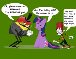 Size: 2156x1679 | Tagged: safe, artist:cartuneslover16, derpibooru import, twilight sparkle, comic sans, crossover, fanboy and chum chum, flan, kyle