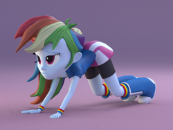 Size: 800x600 | Tagged: safe, artist:creatorofpony, rainbow dash, equestria girls, /mlp/, 3d, bedroom eyes, bent over, blender, female, iwtcird, meme, smiling, solo