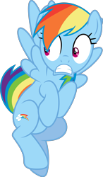 Size: 3489x5968 | Tagged: safe, artist:skie-vinyl, rainbow dash, pegasus, pony, .svg available, scared, simple background, solo, transparent background, vector