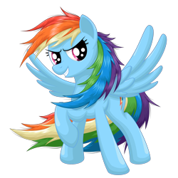 Size: 2560x2560 | Tagged: safe, artist:ohemo, rainbow dash, pegasus, pony, grin, simple background, smiling, solo, transparent background
