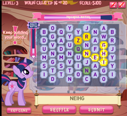 Size: 656x602 | Tagged: safe, derpibooru import, twilight sparkle, game, hubworld, neigh, smiling, solo, twilight sparkle's magical mysteries, video game