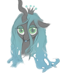 Size: 494x582 | Tagged: safe, artist:divlight, queen chrysalis, changeling, changeling queen, :p, looking at you, solo, tongue out