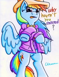 Size: 786x1016 | Tagged: safe, artist:the1king, rainbow dash, pegasus, pony, contest, crossover, fluttershy and the rainbow factory, parody, solo, willy wonka, willy wonka and the chocolate factory