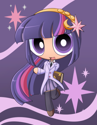 Size: 900x1157 | Tagged: safe, artist:angriestangryartist, derpibooru import, twilight sparkle, humanized, style emulation, the powerpuff girls