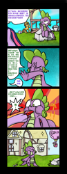 Size: 700x1800 | Tagged: safe, derpibooru import, spike, twilight sparkle, dragon, chinese, comic, gameloft, translated in the comments