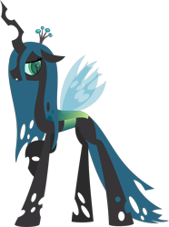 Size: 5441x7317 | Tagged: safe, artist:zacatron94, queen chrysalis, changeling, changeling queen, absurd resolution, lineless, simple background, solo, transparent background