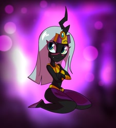 Size: 1280x1415 | Tagged: safe, artist:jokerpony, queen chrysalis, anthro, changeling, changeling queen, ask teen chrysalis, cosplay, crossover, duck dodgers, martian queen, queen tyr'ahnee