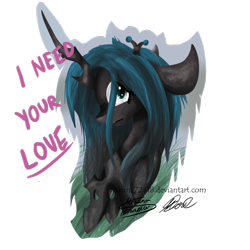 Size: 900x900 | Tagged: dead source, safe, artist:mirunacipsi, queen chrysalis, changeling, changeling queen, female, simple background, solo, transparent background, valentine