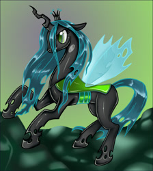 Size: 700x781 | Tagged: safe, artist:darkpenguin, queen chrysalis, changeling, changeling queen, female, solo