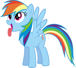 Size: 5817x5179 | Tagged: safe, artist:slb94, rainbow dash, pegasus, pony, absurd resolution, simple background, solo, tongue out, transparent background, vector, want