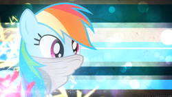 Size: 2560x1440 | Tagged: safe, artist:antylavx, artist:anxet, rainbow dash, pegasus, pony, bubble, dog tags, mask, vector, wallpaper