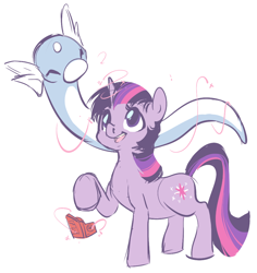 Size: 900x952 | Tagged: safe, artist:clovercoin, derpibooru import, twilight sparkle, crossover, dratini, pokémon