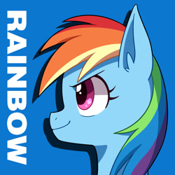 Size: 669x669 | Tagged: safe, artist:tomato mameta, rainbow dash, pegasus, pony, bust, portrait, smiling, solo