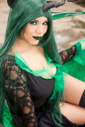 Size: 600x900 | Tagged: safe, artist:dashcosplay, queen chrysalis, human, cleavage, cosplay, female, irl, irl human, photo