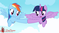 Size: 7680x4320 | Tagged: safe, artist:waveywaves, rainbow dash, twilight sparkle, twilight sparkle (alicorn), alicorn, pegasus, pony, absurd resolution, female, holding hooves, lesbian, mare, shipping, twidash