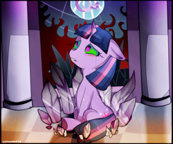 Size: 1600x1333 | Tagged: safe, artist:spookyle, derpibooru import, twilight sparkle, dark magic, glowing eyes