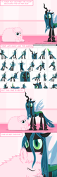 Size: 650x2000 | Tagged: safe, artist:mixermike622, queen chrysalis, oc, oc:fluffle puff, changeling, changeling queen, canon x oc, chrysipuff, female, lesbian, shipping