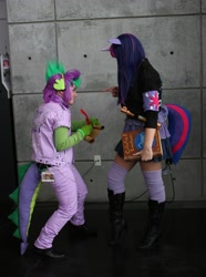 Size: 2329x3128 | Tagged: safe, artist:sanyukumiko, derpibooru import, spike, twilight sparkle, human, cosplay, irl, irl human, photo