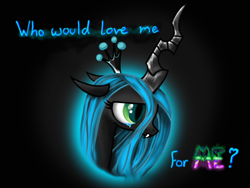 Size: 2000x1500 | Tagged: safe, artist:joiehope, queen chrysalis, changeling, changeling queen, crying, sad, solo