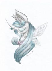 Size: 1131x1554 | Tagged: safe, artist:dragolina01, queen chrysalis, changeling, changeling queen, eyes closed, simple background, smiling, solo, traditional art