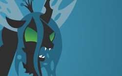 Size: 1920x1200 | Tagged: safe, artist:kalaverapastillera, artist:nicolasnsane, queen chrysalis, changeling, changeling queen, fangs, fierce, minimalist, vector, wallpaper