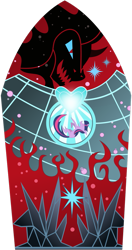 Size: 649x1229 | Tagged: safe, artist:kysss90, derpibooru import, king sombra, twilight sparkle, pony, unicorn, bad end, simple background, stained glass, transparent background, vector