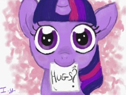 Size: 640x480 | Tagged: safe, artist:ivanayandere, derpibooru import, twilight sparkle, filly, hug